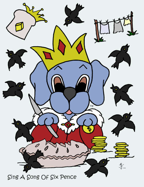 Black birds in a pie are scary. Curds & whey didn't sound good to eat, but Plum pie looked tasty.